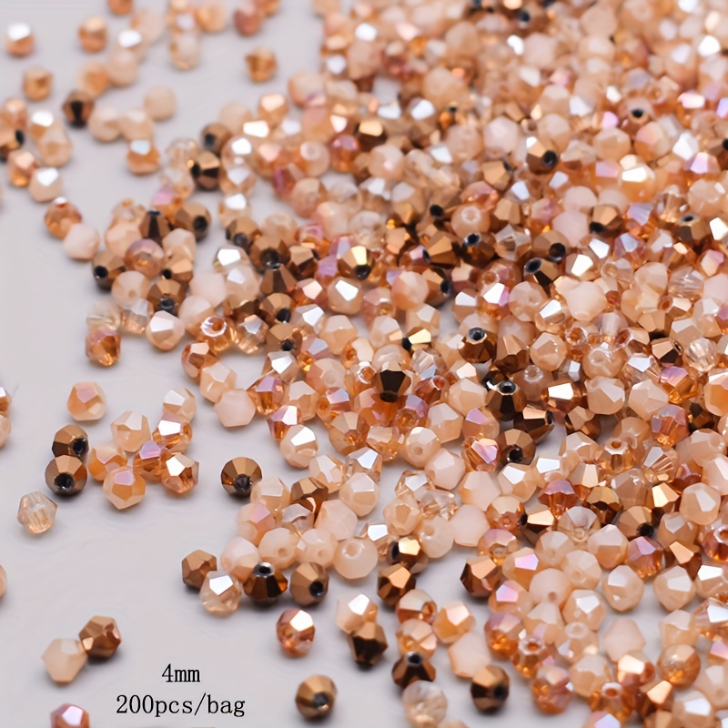 200pcs 4mm Multicolor Bicone Glass Beads for DIY Jewelry